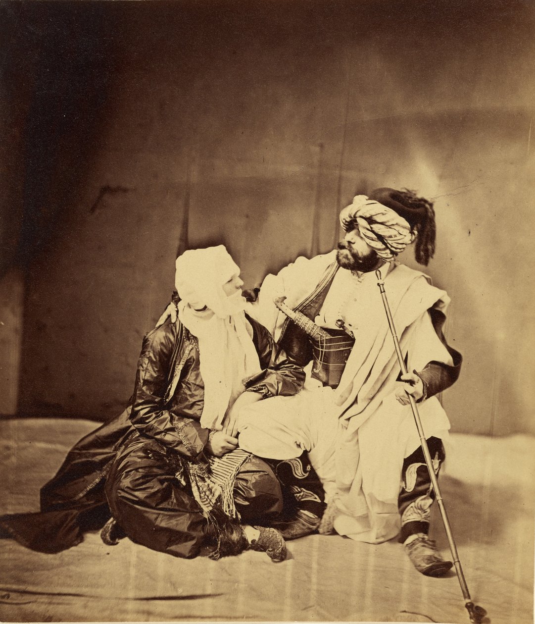 Paar in verkleedkleding door Roger Fenton
