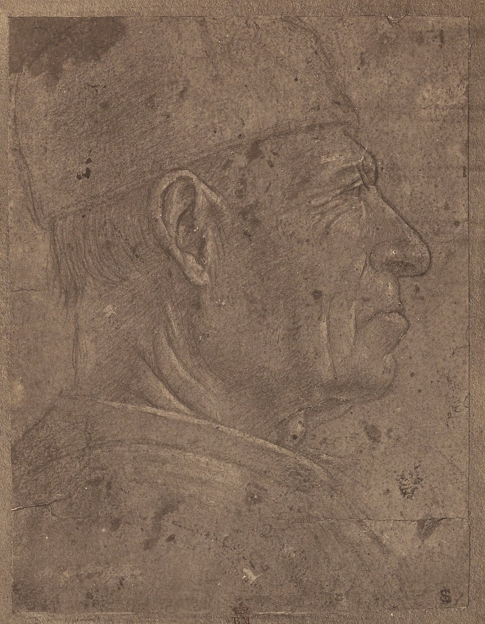 Tekening van een mannenhoofd in profiel door Agnolo Gaddi door Roger Fenton