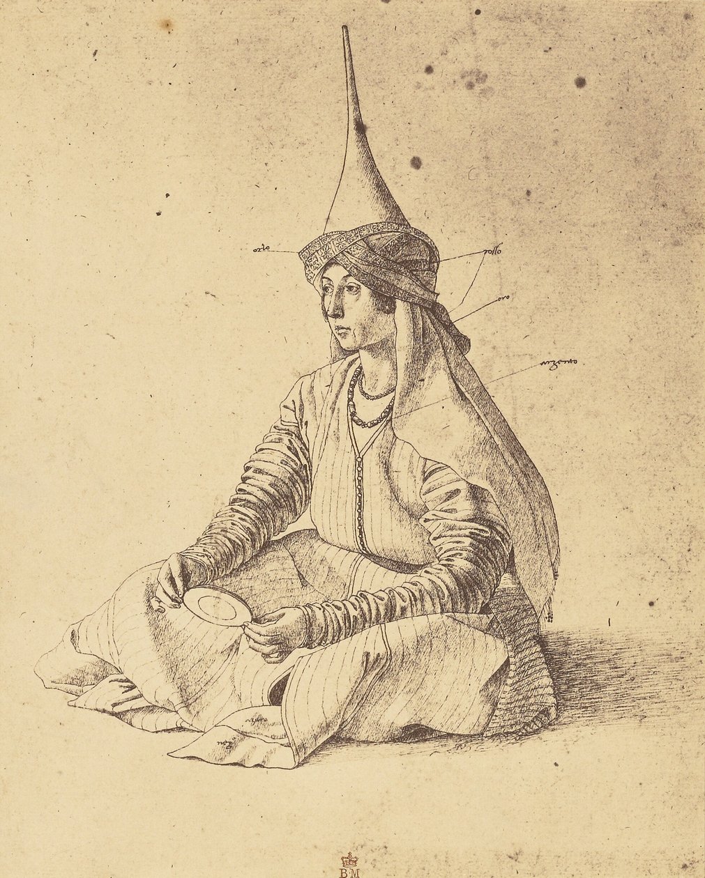 [Tekening van een zittende Turkse vrouw door Gentile Bellini] door Roger Fenton