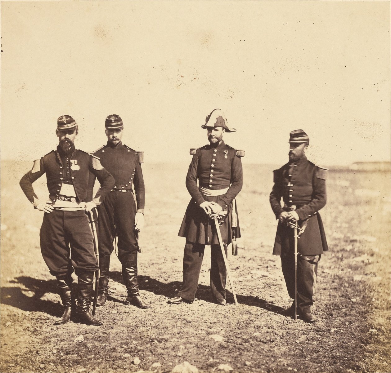 Generaal Bennet en de officieren van zijn staf door Roger Fenton