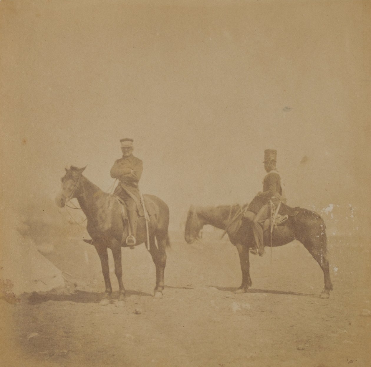 Generaal Sir John Pennefather en een ordonnans, 1855 door Roger Fenton