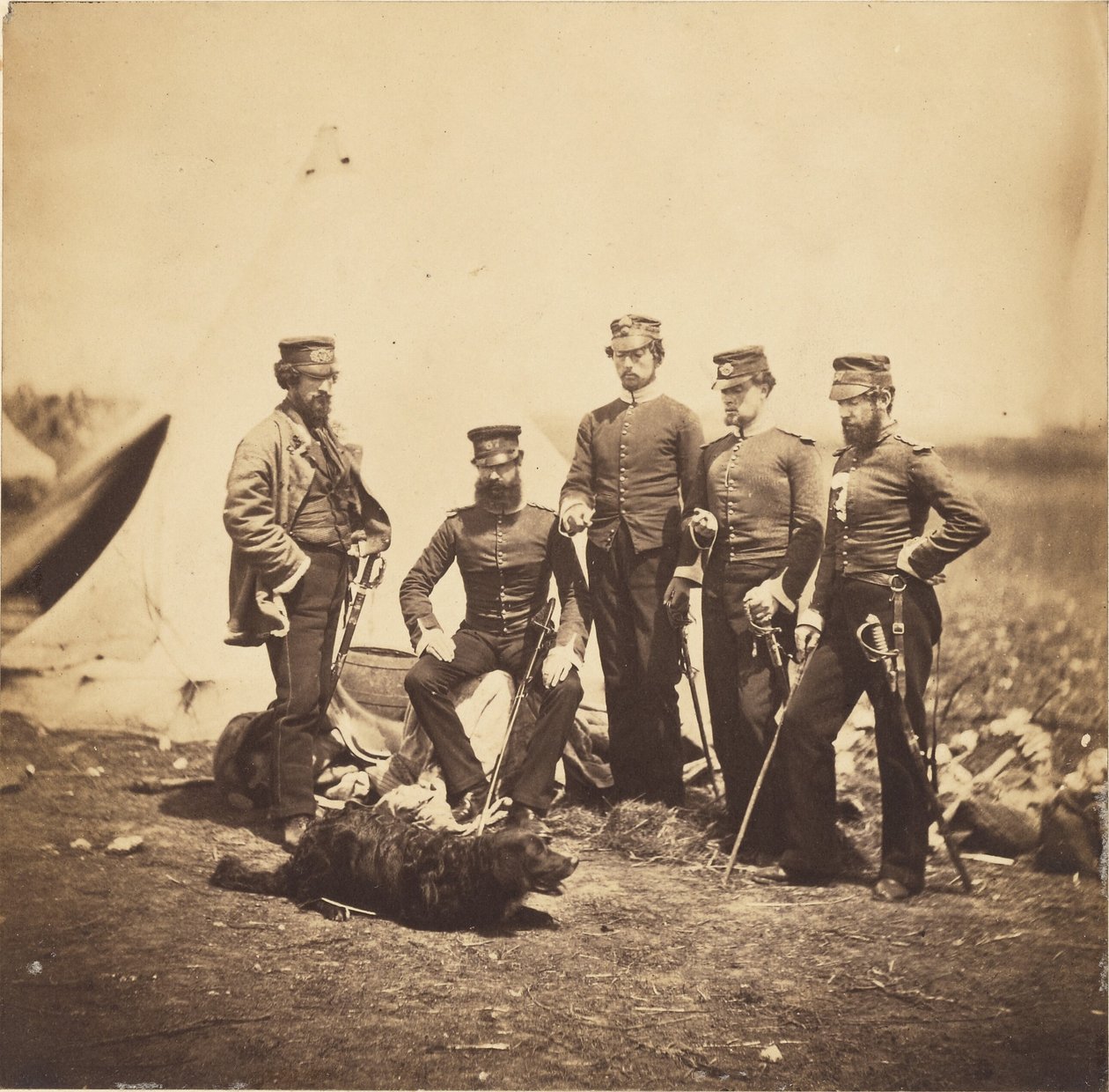 Groep van het 57e regiment door Roger Fenton