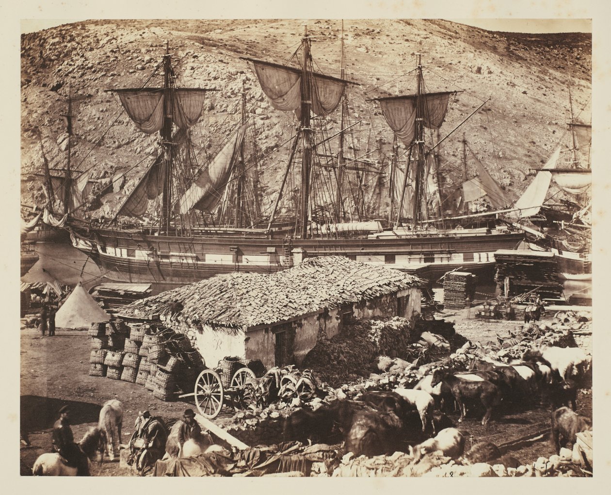 Haven van Balaklava, de veesteiger door Roger Fenton