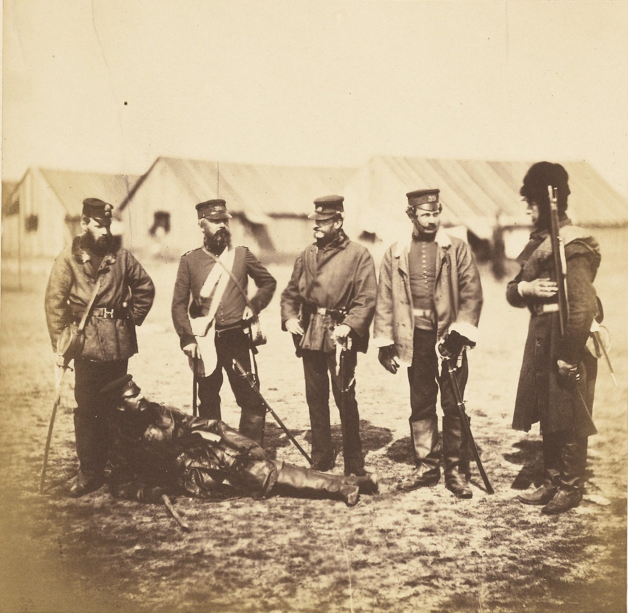 Luitenant-kolonel Munro en officieren van het 39e regiment door Roger Fenton