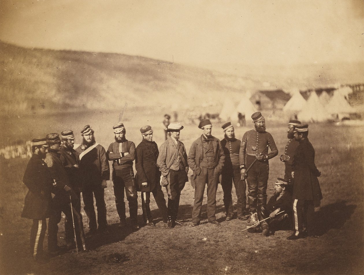 Majoor Burton en officieren van de 5e Dragoon Guards door Roger Fenton