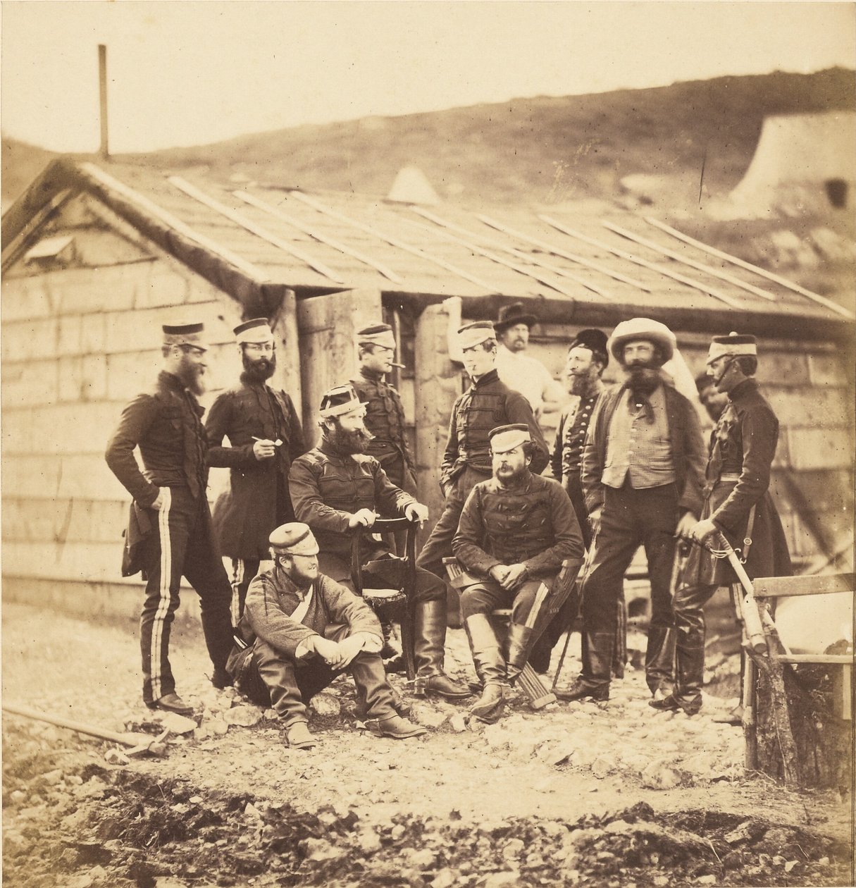 Officieren van het 4e Lichte Dragonderregiment. door Roger Fenton