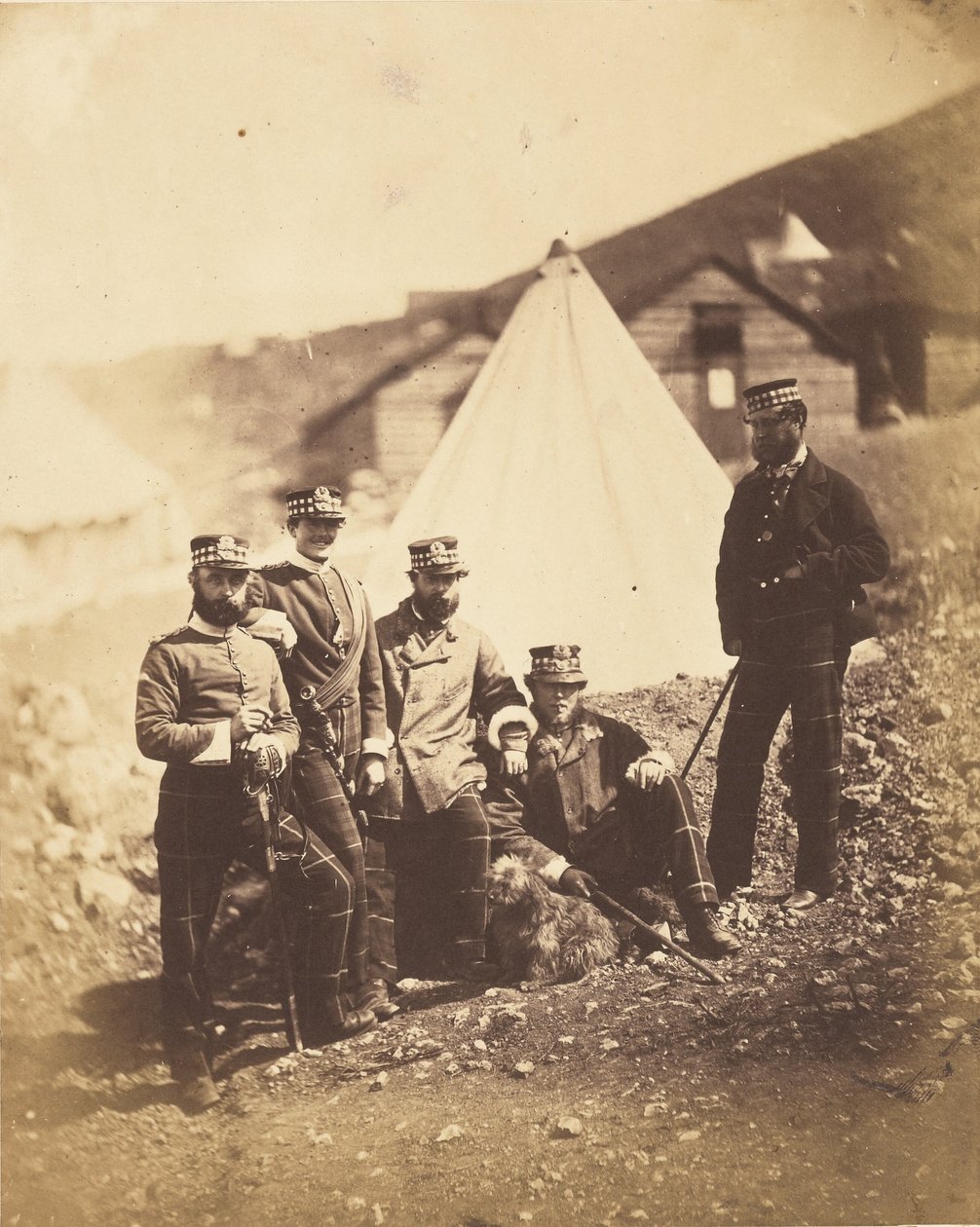 Officieren van de 71st Highlanders door Roger Fenton