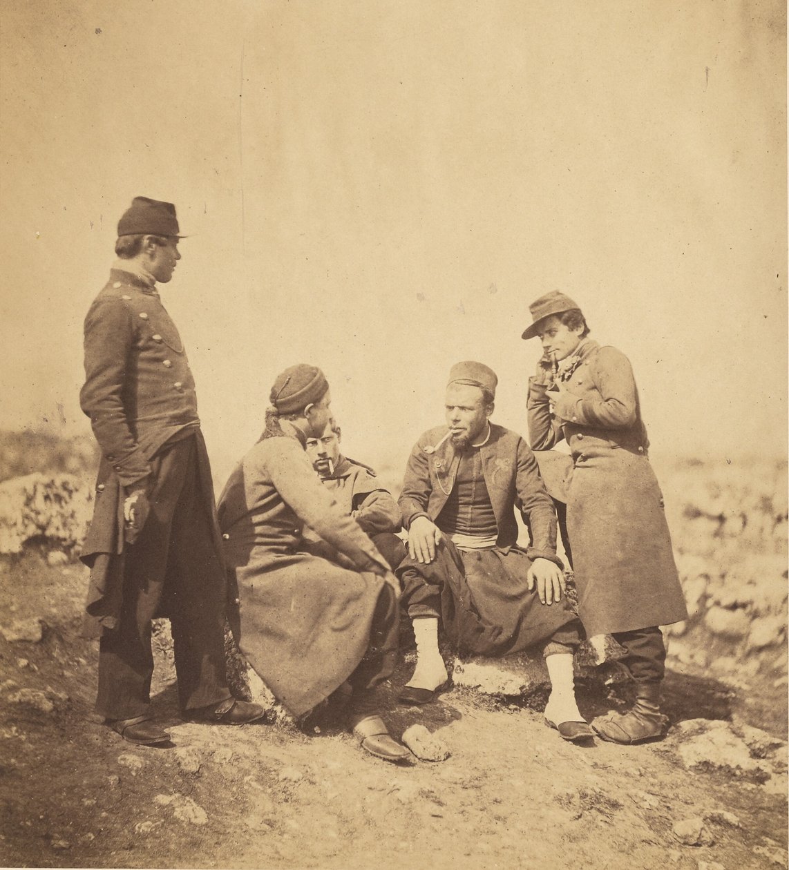 Zouaven en liniesoldaten door Roger Fenton