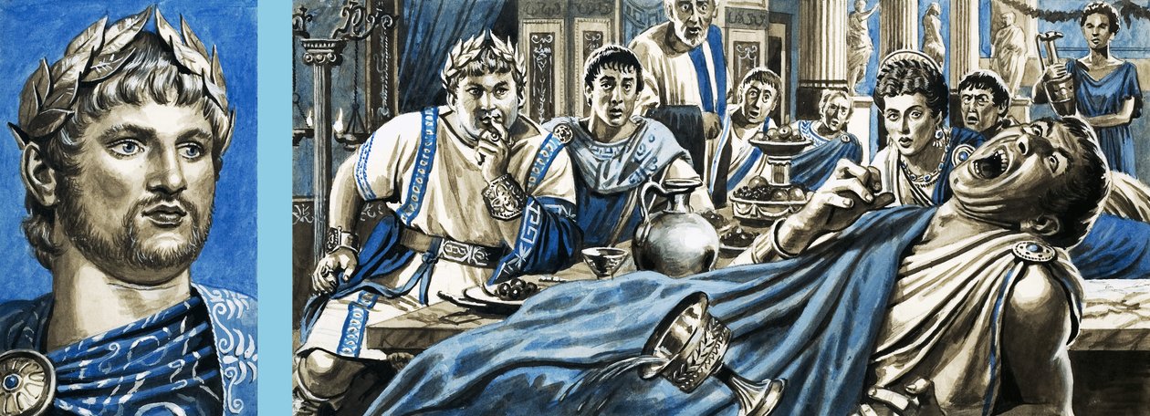 Portret van Nero en Nero die de dood van Britannicus bekijkt door Roger Payne