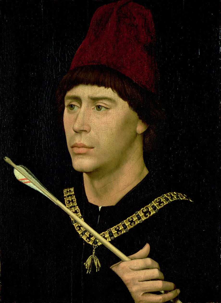 Portret van Antoine, bastaard van Bourgondië, Ridder van de Orde van het Gulden Vlies, ca. 1456 door Rogier van der Weyden