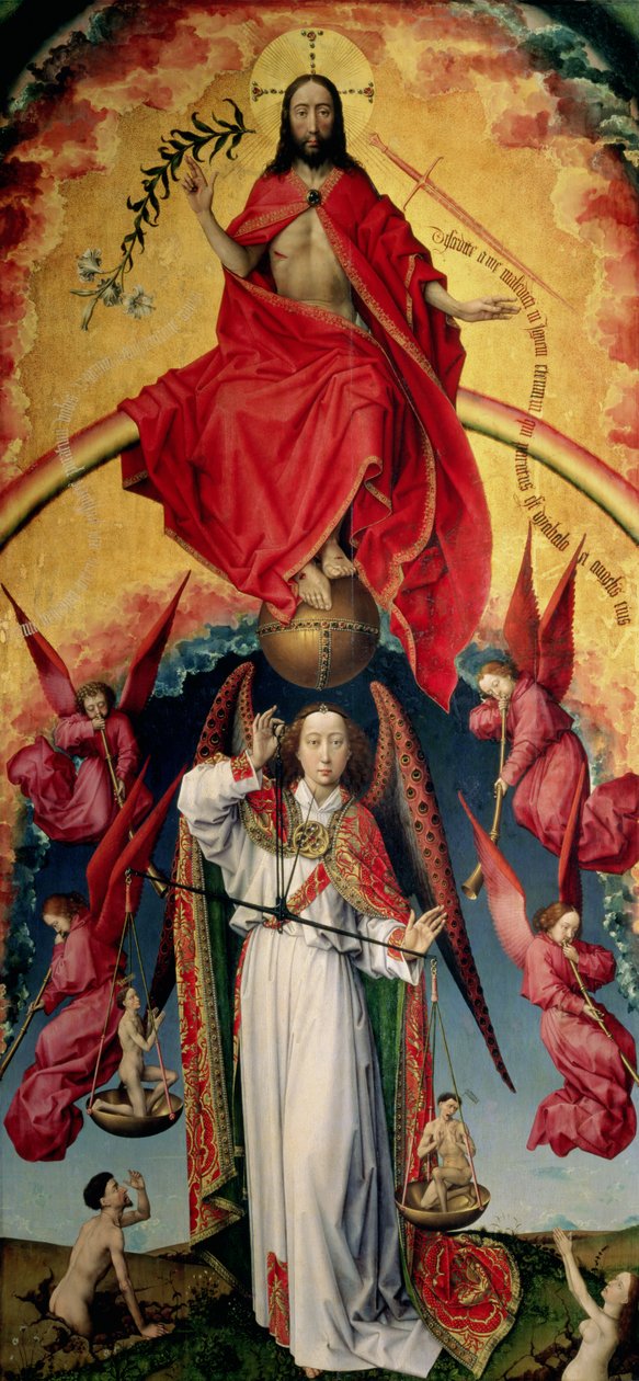 St. Michael Weegt de Zielen, uit het Laatste Oordeel, ca.1445-50 door Rogier van der Weyden