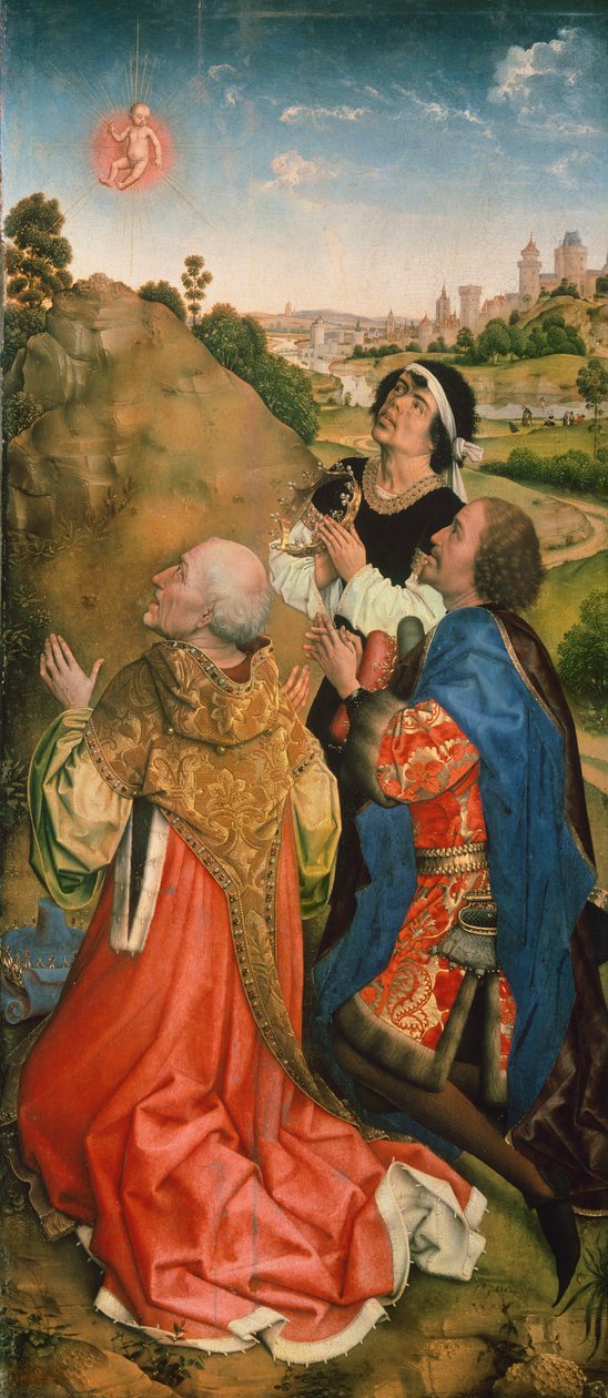 Bladelin altaarstuk door Rogier van der Weyden (1399-1464), detail door Rogier van der Weyden