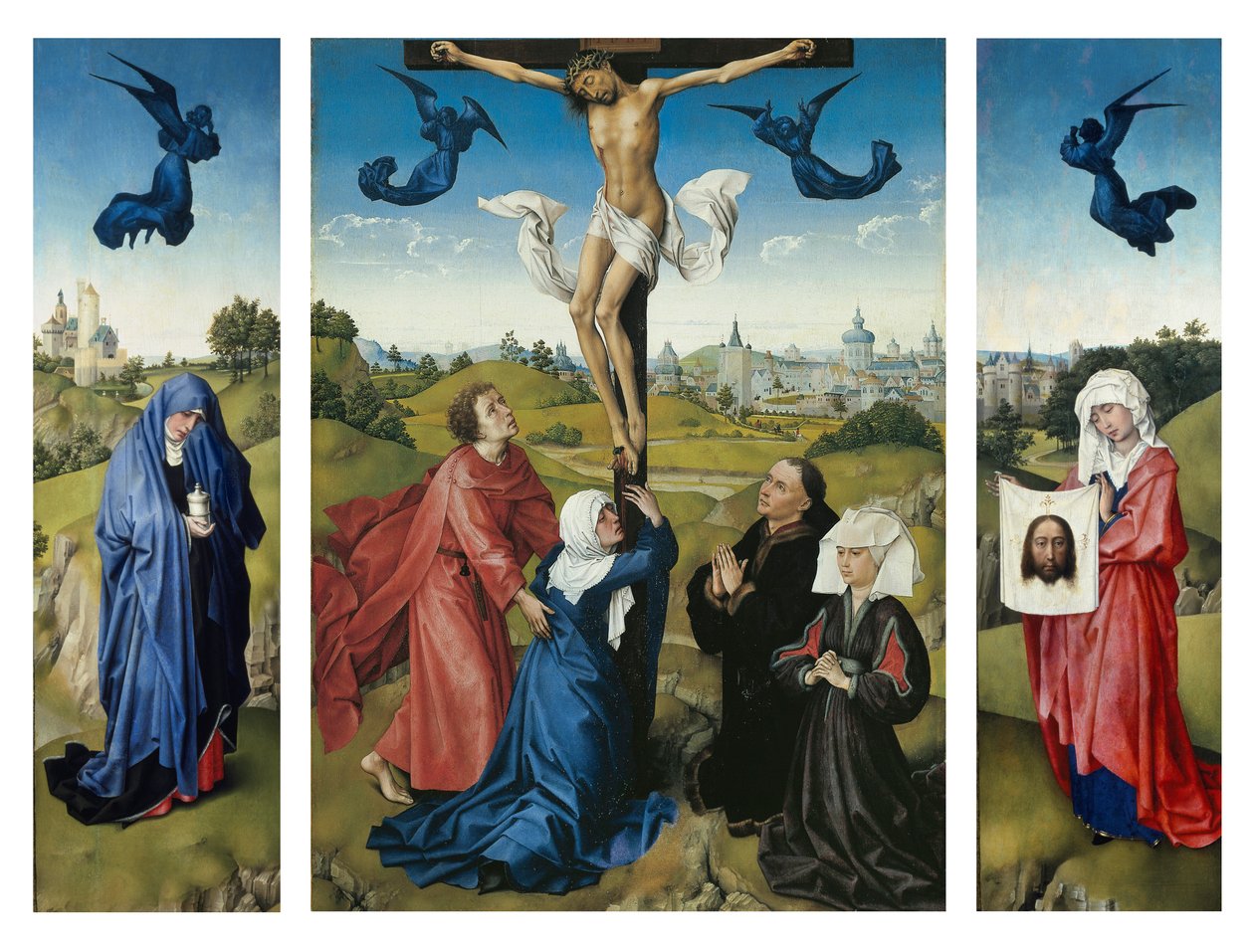 Kruisiging Drieluik, ca. 1445 door Rogier van der Weyden