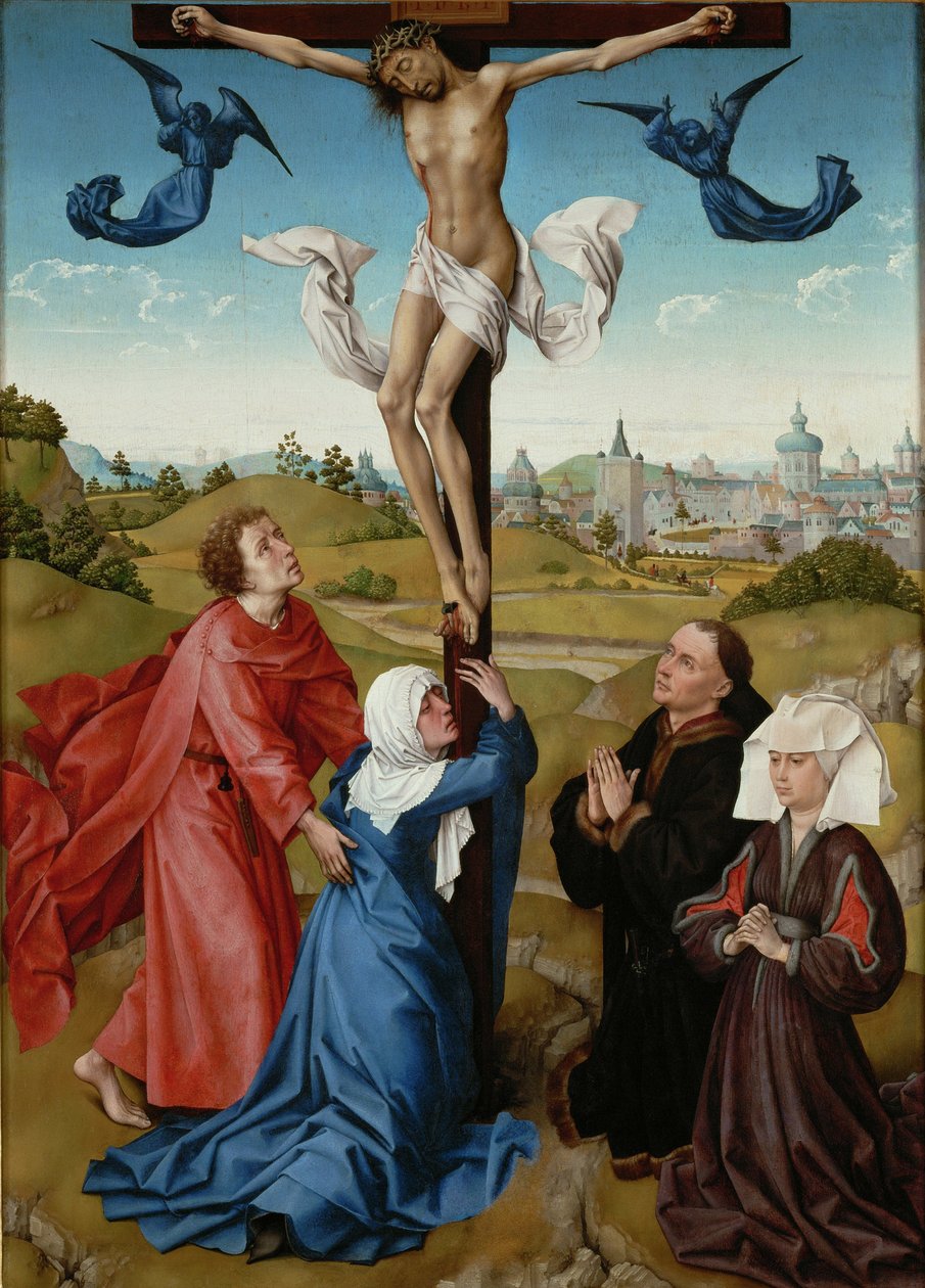 De kruisiging Het kruisiging drieluik, ca. 1440 door Rogier van der Weyden