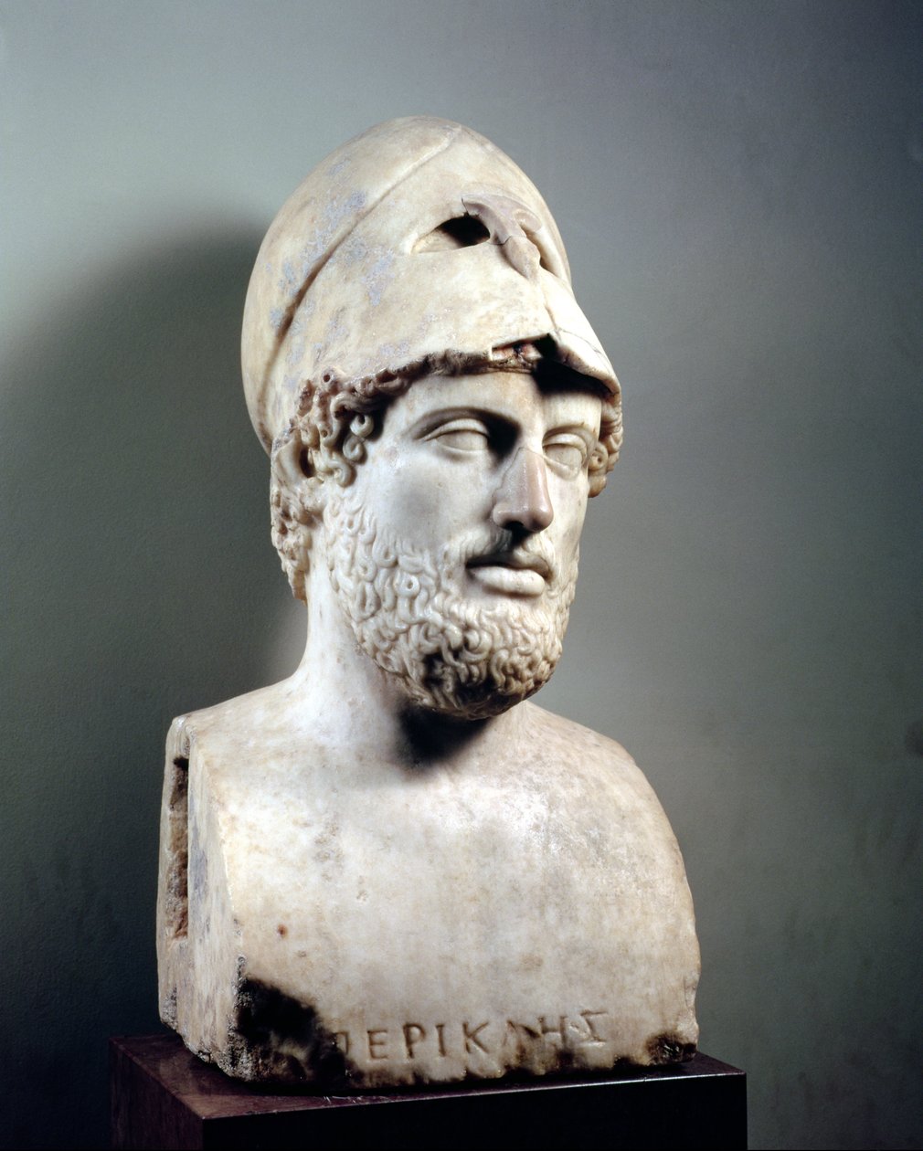 Buste van Pericles (gest. 429 v.Chr.) kopie van een Grieks origineel (marmer) door Roman
