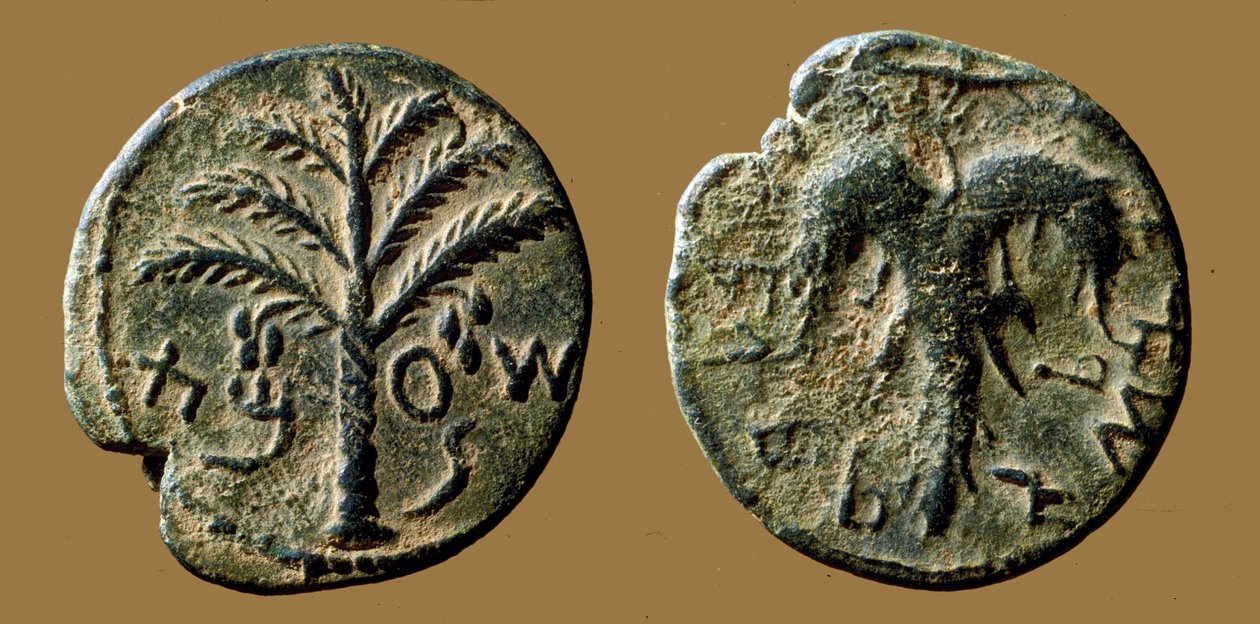 Munten ter herdenking van de Bar-Kokhba opstand tegen de Romeinen door Roman
