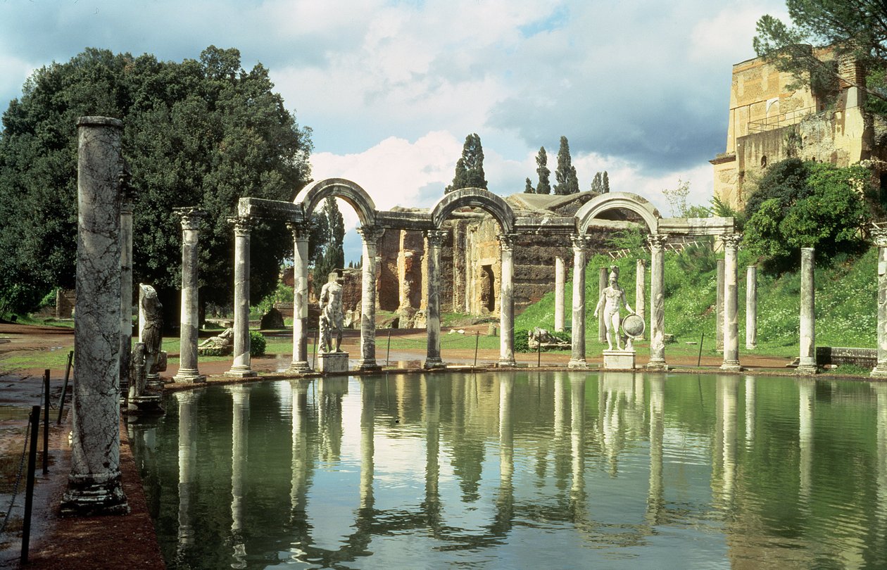 Gebogen einde van het Canopus kanaal vanuit het Zuiden, 124 AD door Roman