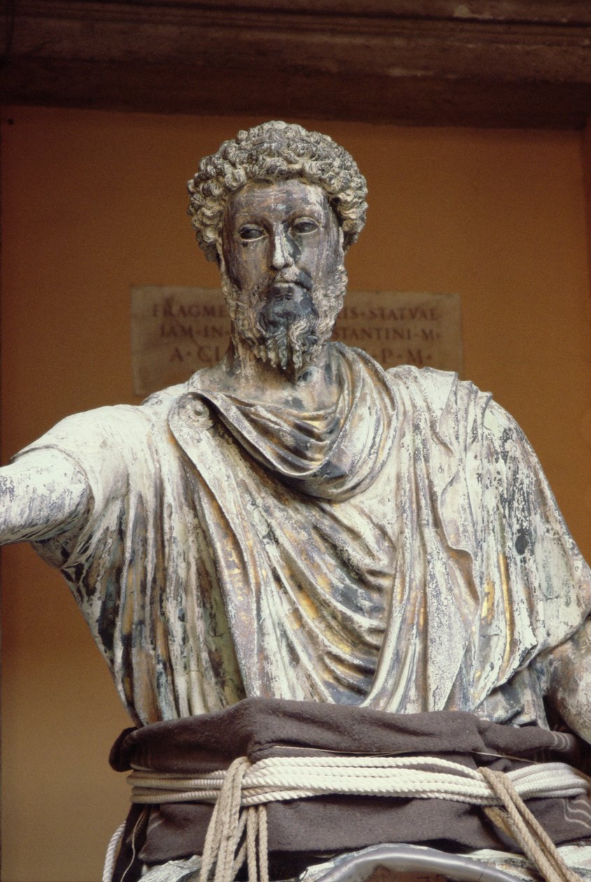 Ruiterstandbeeld van Marcus Aurelius (detail) door Roman
