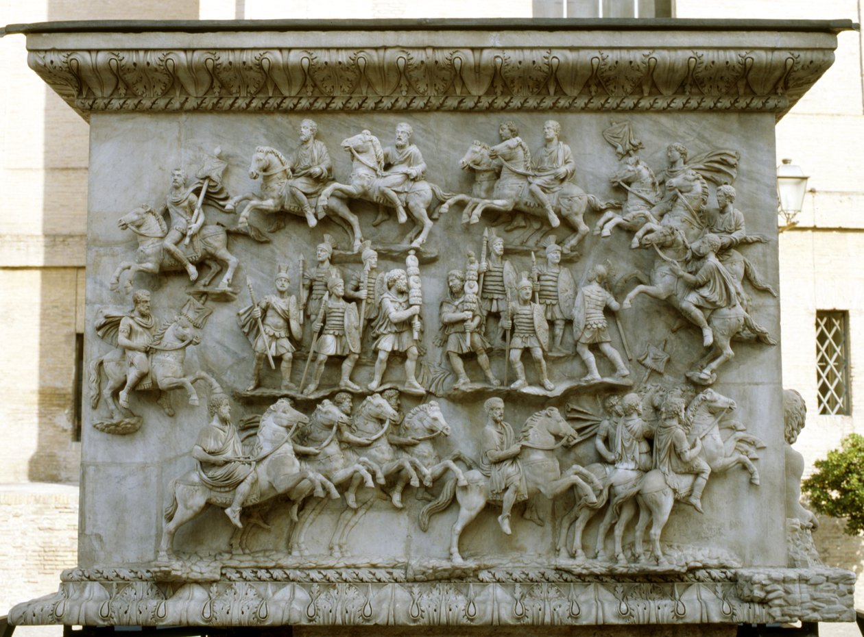 Militaire parade, vanaf de basis van de Zuil van Antoninus Pius, c.161 door Roman