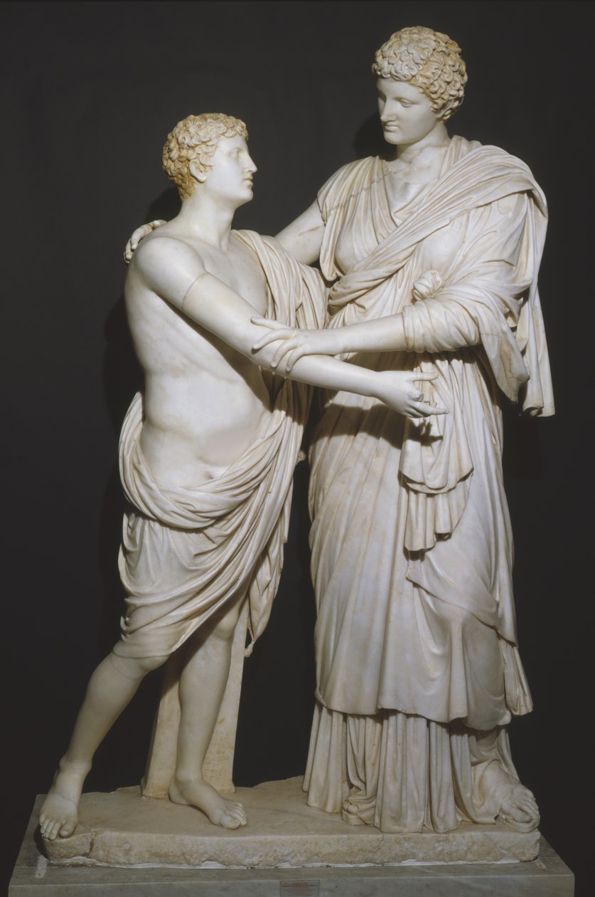 Orestes en Electra (marmer) door Roman