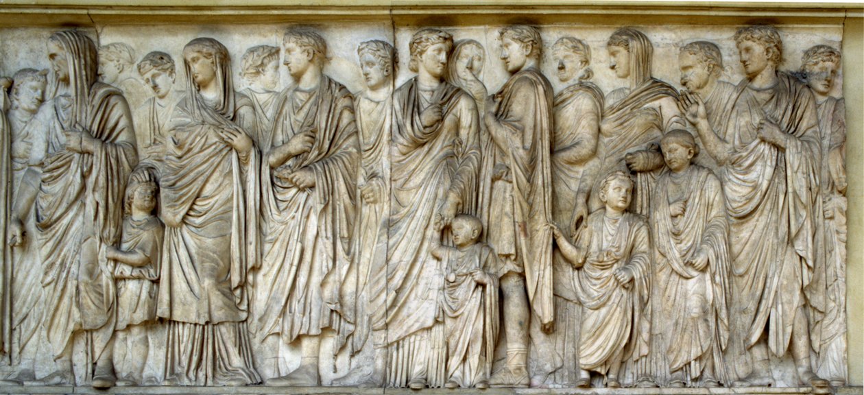 Processie, zuidmuur van de Ara Pacis door Roman