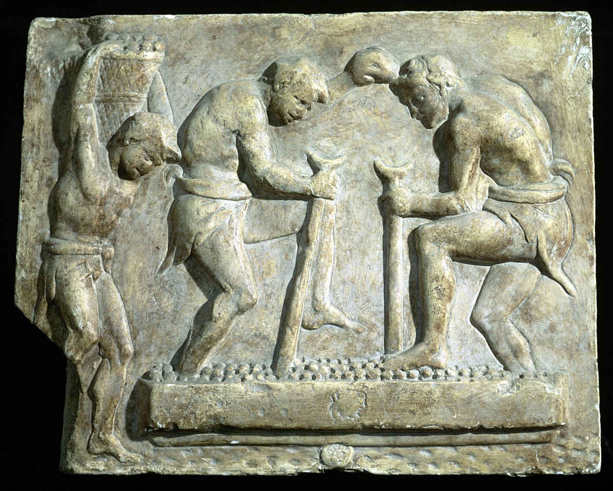 Reliëf dat bestraters afbeeldt door Roman