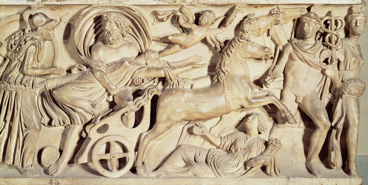 Sarcophagus die de ontvoering van Proserpina uitbeeldt door Roman