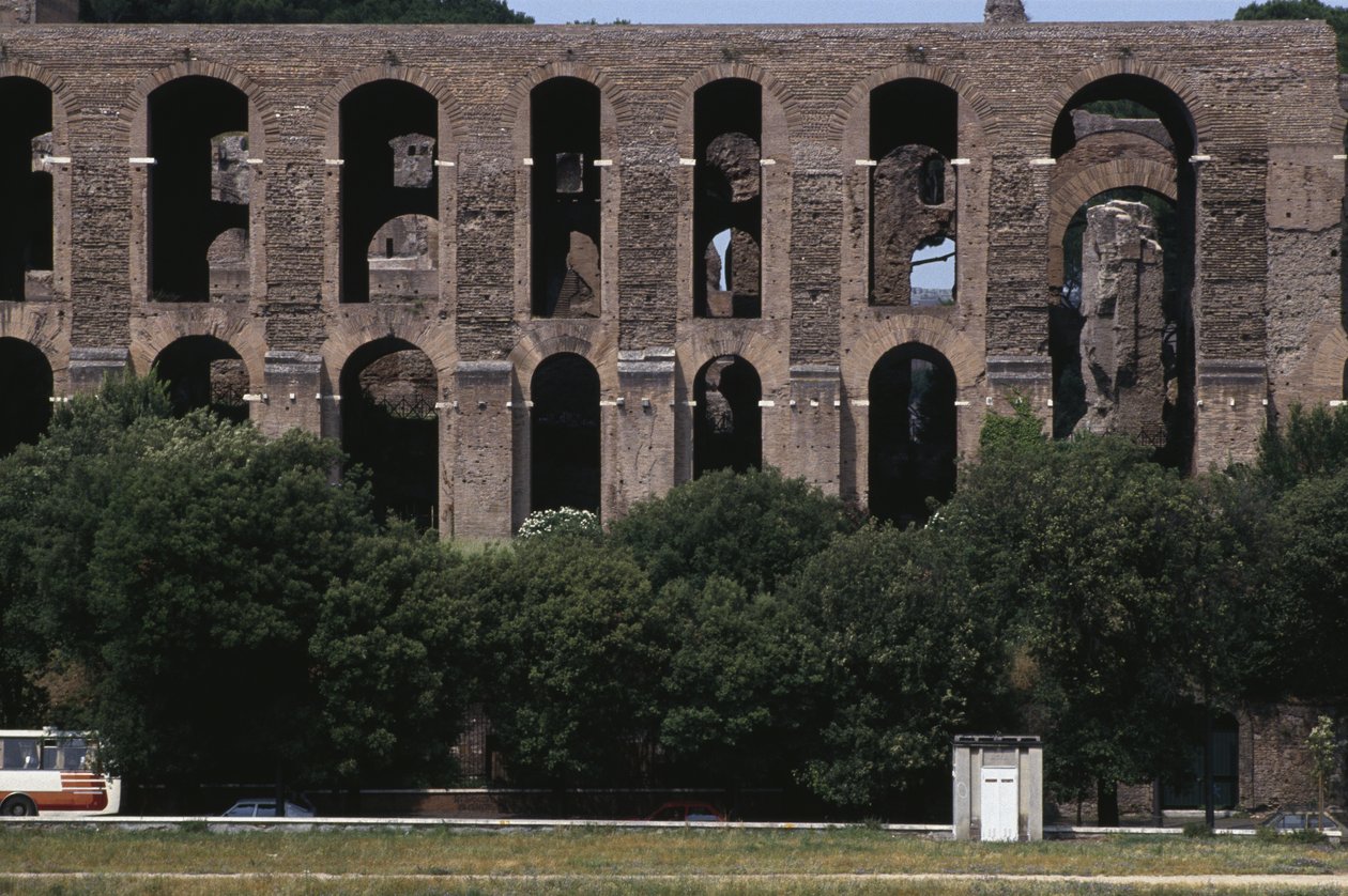 Uitzicht op de Palatijn vanaf het Circus Maximus door Roman