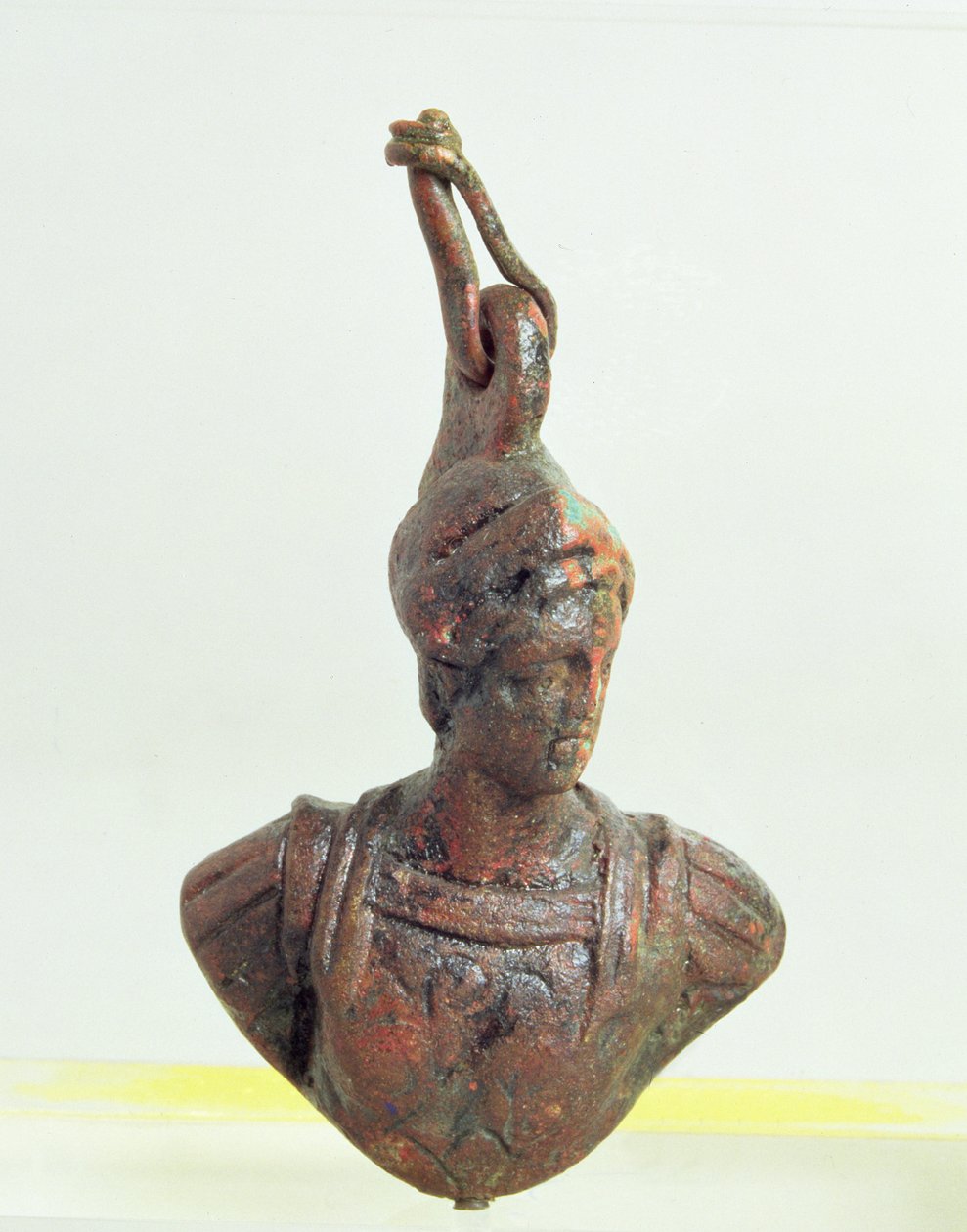 Gewicht voor weegschaal in de vorm van een buste van Minerva, Romeins door Roman
