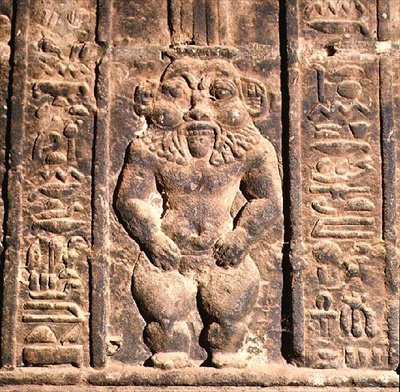 Bes, Egyptische huisgod, uit de Romeinse Mammisi, ca.50 n.Chr. door Roman Period Egyptian