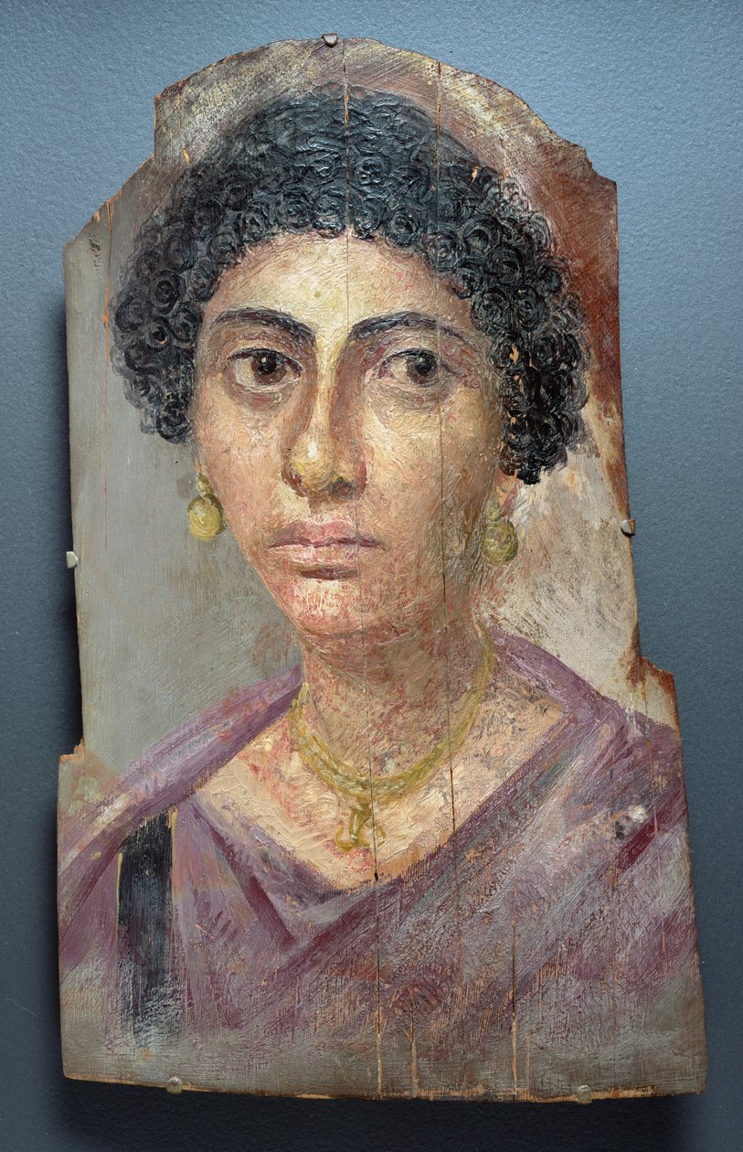 Funerair portret van een vrouw, AD 100-05 door Roman Period Egyptian