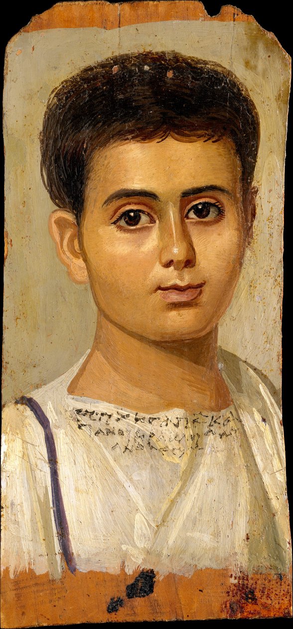 Portret van de jongen Eutyches, 100-150 AD door Roman Period Egyptian