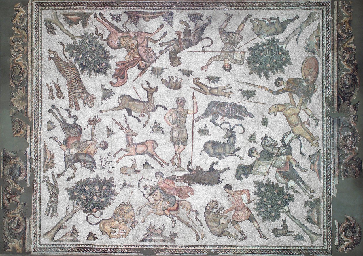 Worcester Jachtscène (mozaïek) door Roman Roman