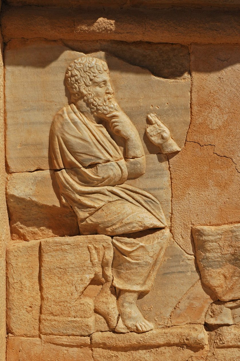 Bas-reliëfs op het Proscenium van het Romeinse theater, Sabratha, Libië, 2e eeuw na Christus door Roman