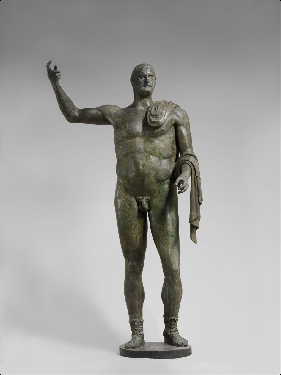 Bronzen standbeeld van keizer Trebonianus Gallus, 251-253 n.Chr. door Roman