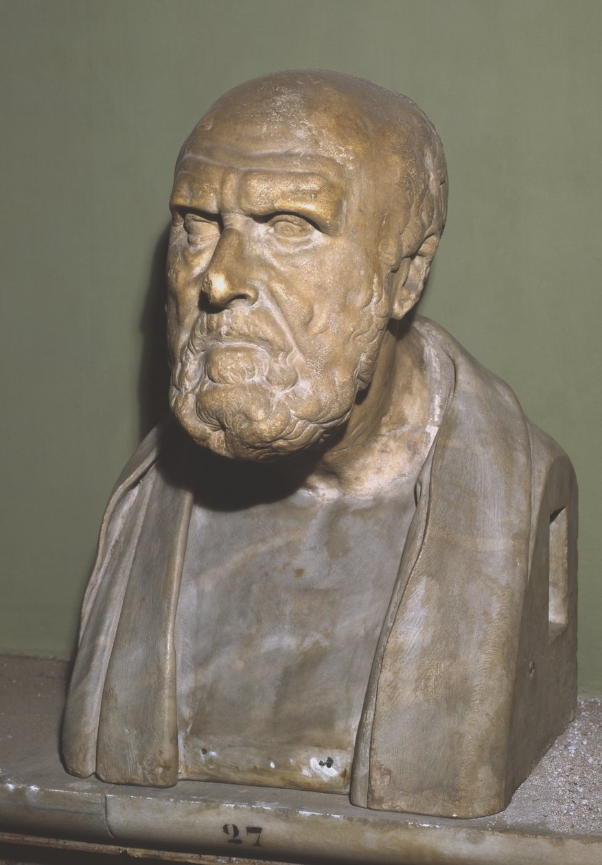Buste van Chrysippus van Soli, Romeinse kopie van Hellenistisch origineel door Roman