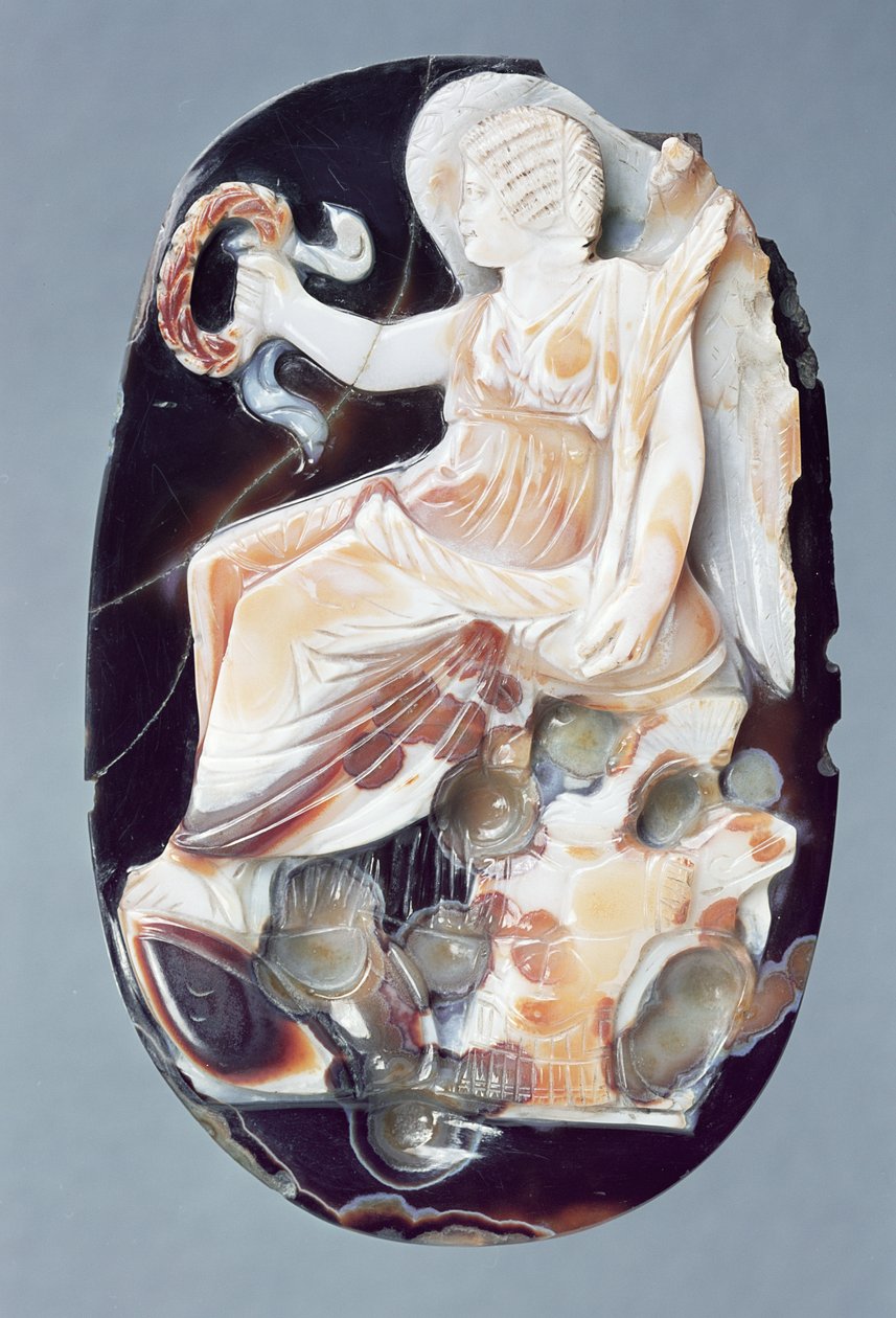Camee die Julia Domna als Overwinning afbeeldt, c.200 AD door Roman