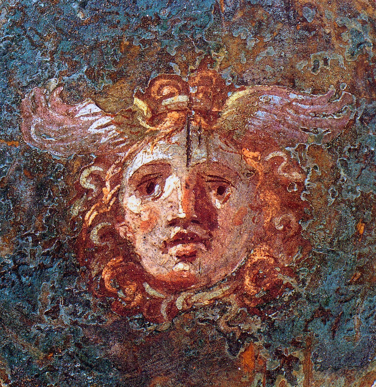 Gorgona of Gorgo - Detail (fresco door Pompei Casa dei Vettii, 1e eeuw na Christus) door Roman