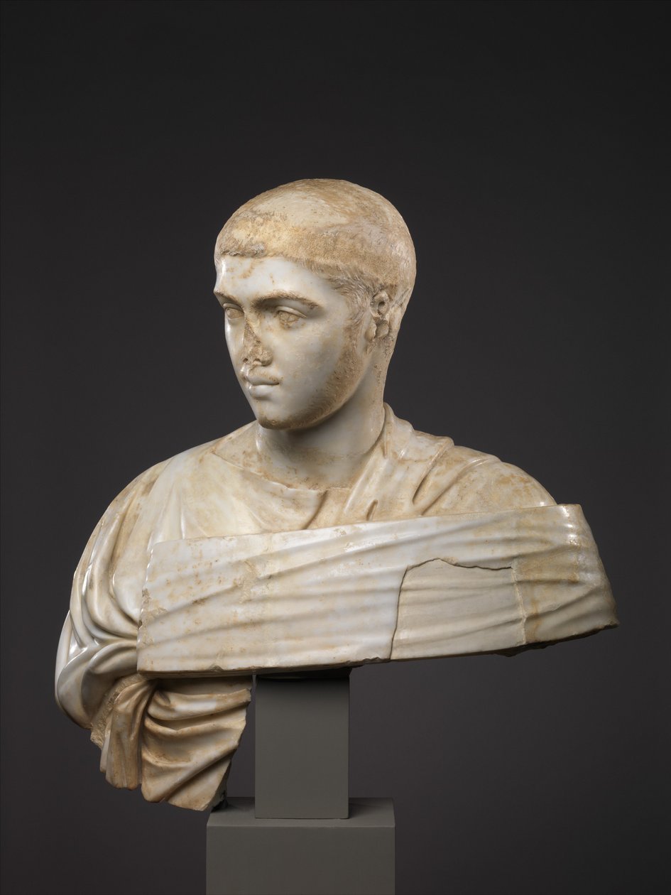 Marmeren portretbuste van Severus Alexander, 230-235 AD door Roman