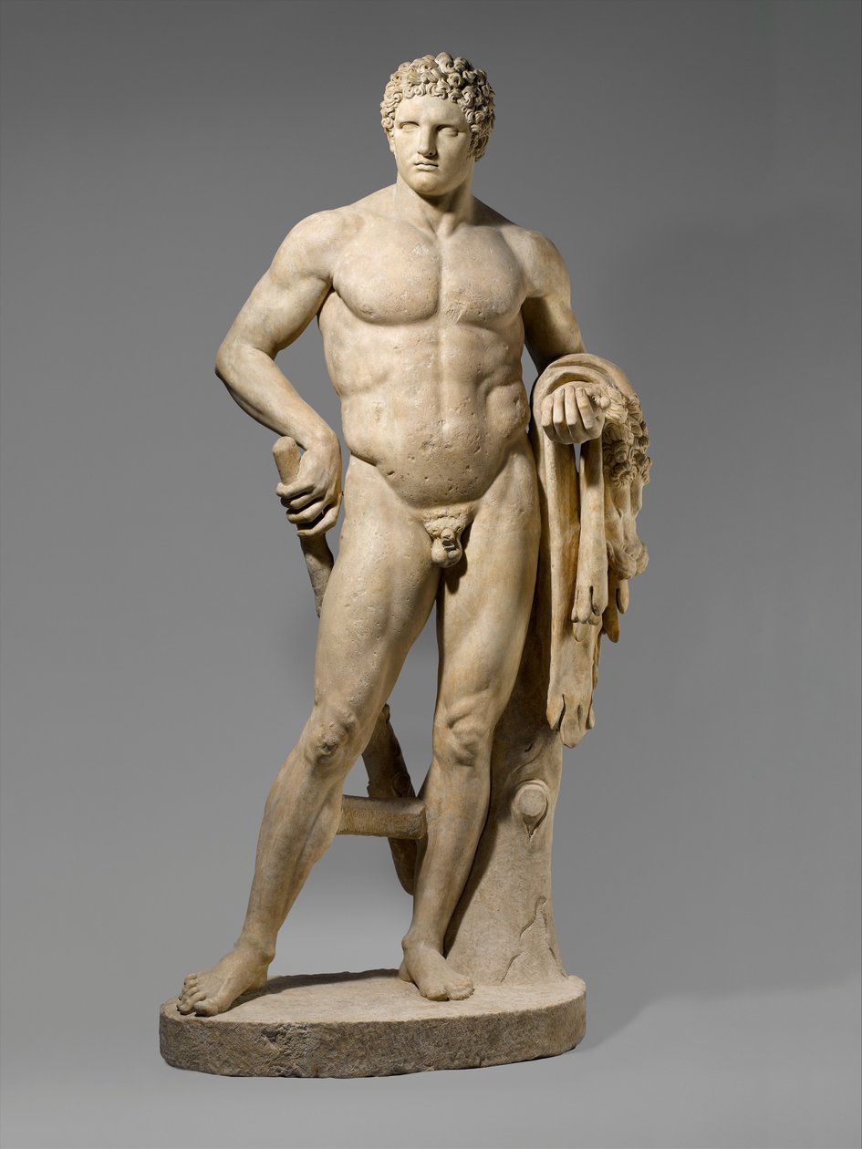 Marmeren beeld van een jeugdige Hercules, 69-96 AD (marmer) door Roman