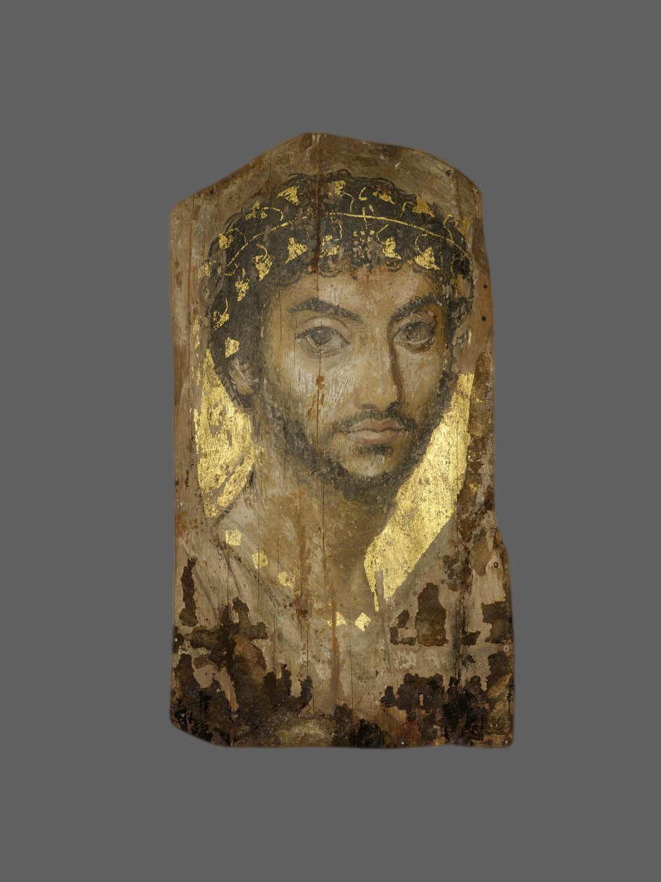 Mummieportret van een man, Egypte, Fayum-regio door Roman