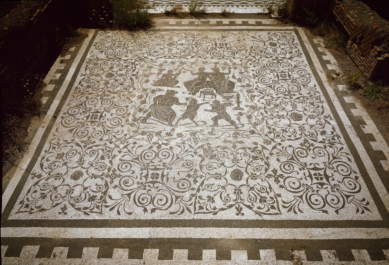 Vloermozaïek van het huis van Dionysus en Ariadne, 2e eeuw door Roman