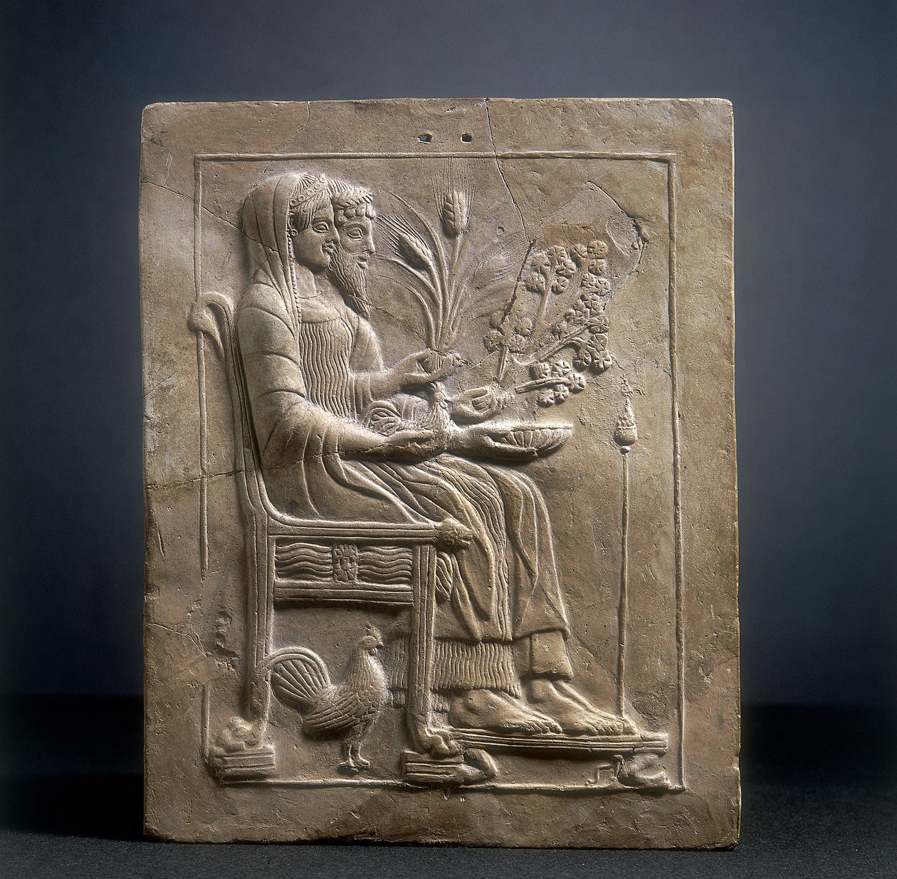 Pinax van Persephone en Pluto in de onderwereld door Roman