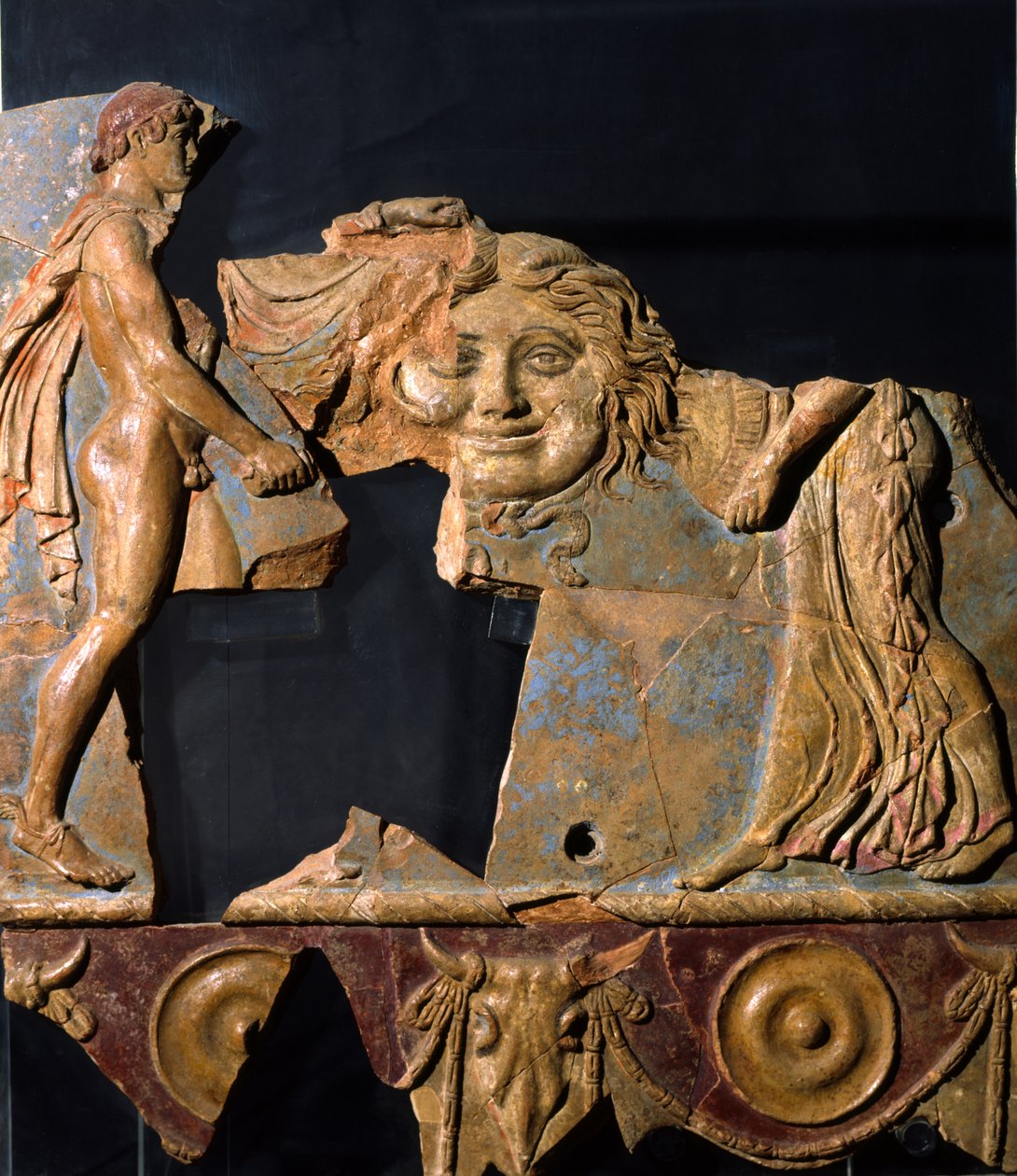 Reliëf uit het gebied van de Tempel van Apollo, Palatijnse Heuvel, Rome (terracotta) door Roman