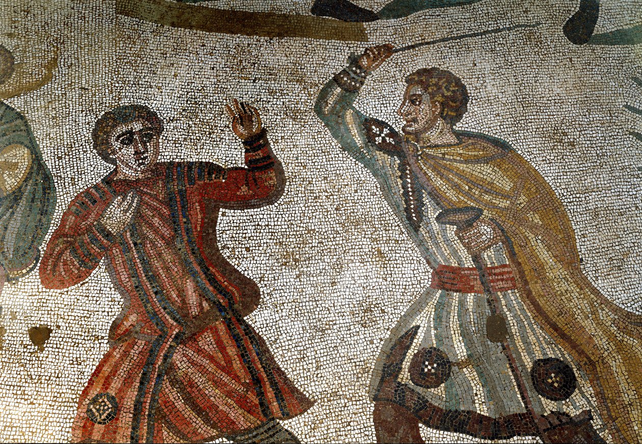 Romeinse kunst: detail van het mozaïek 