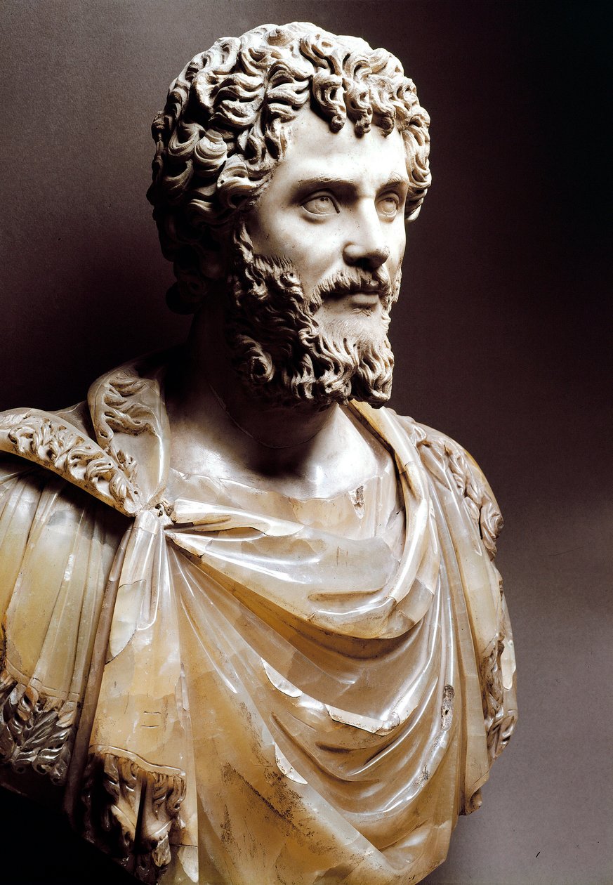 Romeinse kunst: marmeren buste van de Romeinse keizer Septimius Severus door Roman
