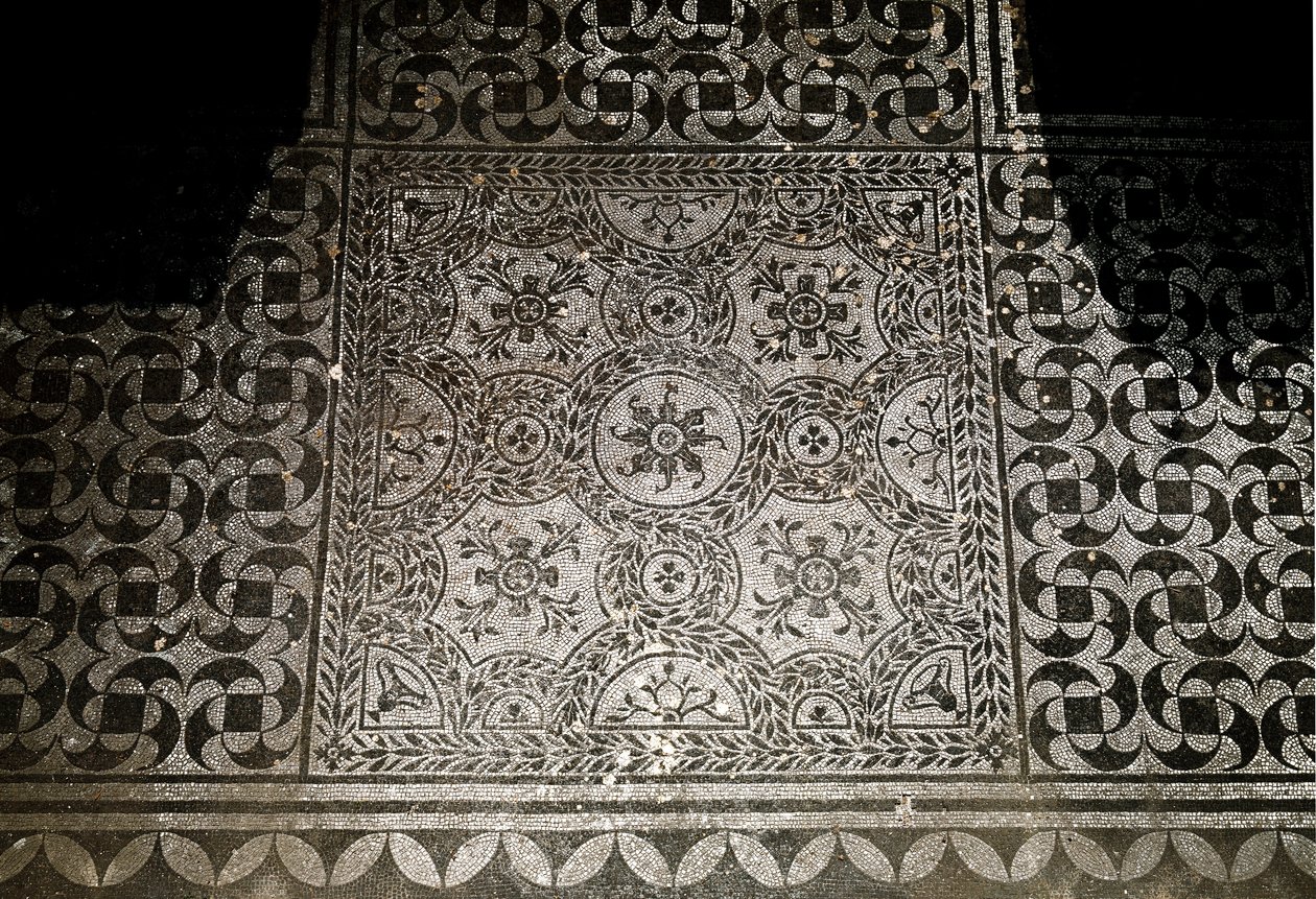 Romeinse kunst: detail van de mozaïeken van de vloer van Villa Adriana in Tivoli door Roman