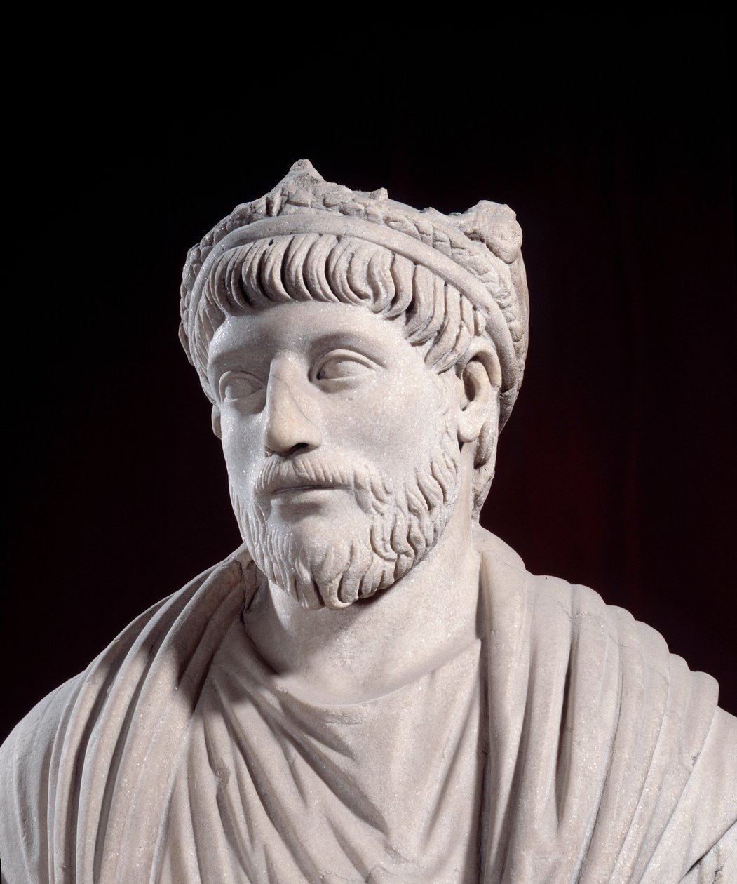 Romeins-Griekse kunst: Beeldhouwwerk van de Romeinse keizer Julianus de Afvallige (4e eeuw na Chr.) door Roman