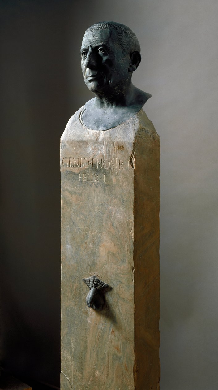Romeinse kunst: buste van de bankier Lucius Caecilius Iucundus (circa 20-69 n.Chr.). door Roman