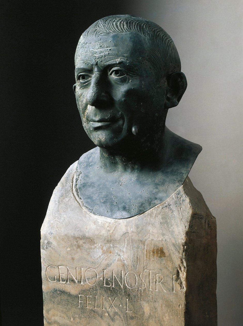 Romeinse kunst: buste van de bankier Lucius Caecilius Iucundus (circa 20-69 n.Chr.) door Roman